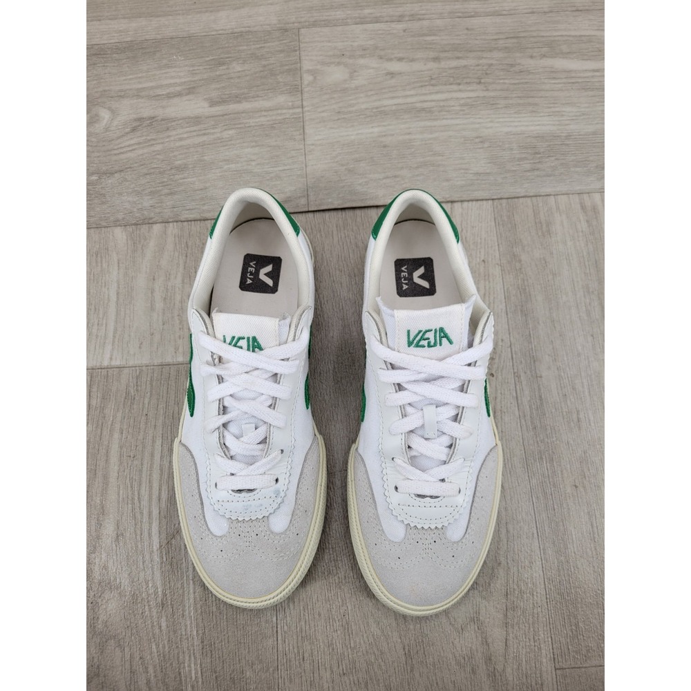Veja Volley Canvas White Emeraude Green Sneakers VO0103525A410 Womens 6 - Picture 2 of 10